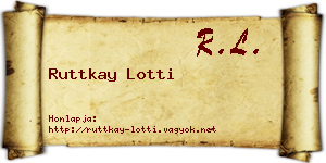 Ruttkay Lotti névjegykártya